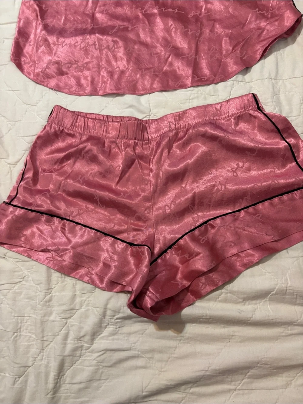 Victoria's Secret Pink Satin Cami & Shorts Pajama Set